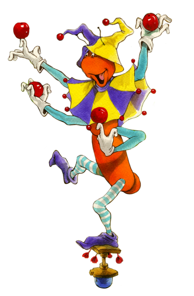 Antik, the Queen’s court jester within the Royal Court of the Gallavants