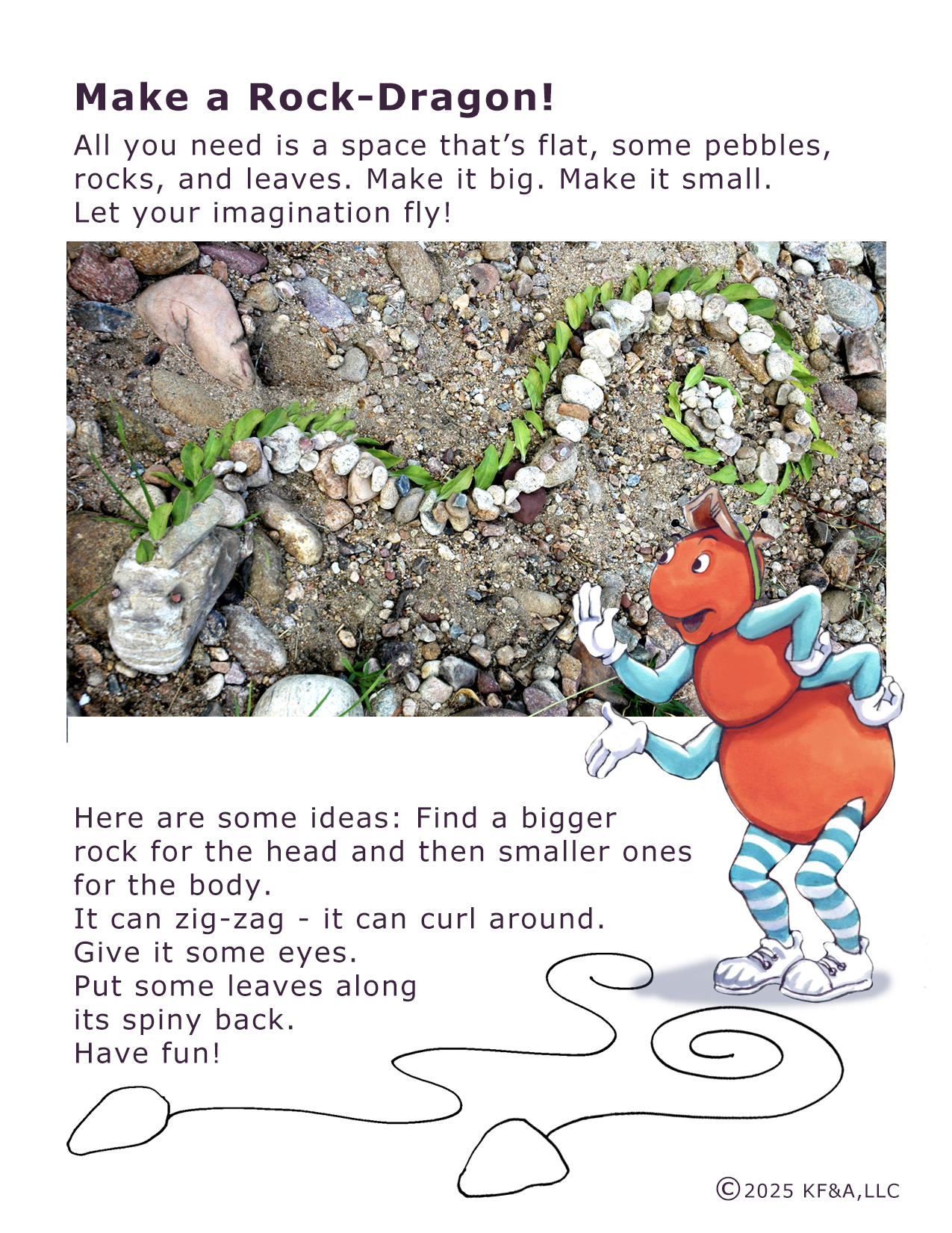 Rock Dragon PRINT Learn how to make a Rock Dragon with the Gallavants